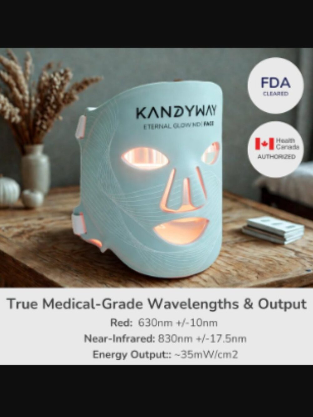 Sealed Kandyway Red Light Infrared LED Mask